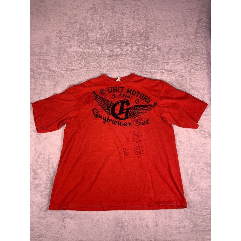 G-Unit T-Shirt Motors Guybrewer Set Mens XL Red Crew Neck Short Sleeve